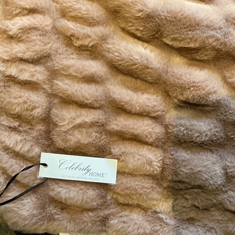 Plush Pillow Cover (no insert) - Elegant Beige with pink undertones